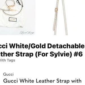 Gucci White and Gold Leather Strap NWT